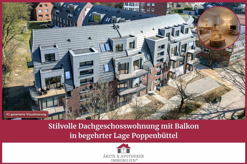 Stilvolle Dachgeschosswohnung mit Balkon in begehrter Lage Poppenbüttel